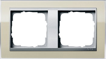 Gira Event Clear Песочный/Алюминий Рамка 2-ая 0212776