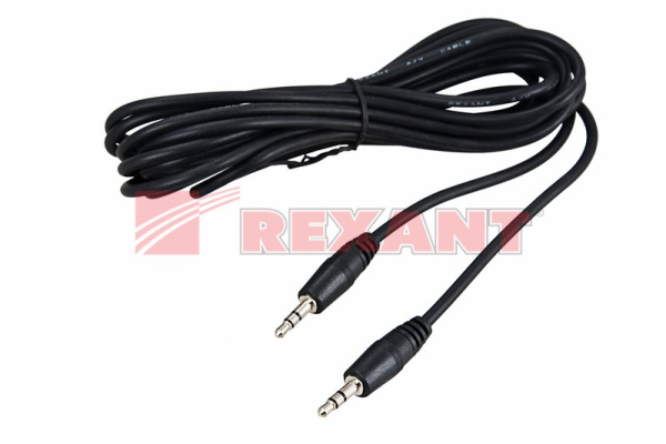 Купить Шнур 3.5мм штекер стерео - 3.5мм штекер стерео 0.5М Rexant 17-4100