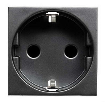 ABB NIE Zenit Антрацит Розетка с/з с защитными шторками, безвинт. зажим, 2 мод 2CLA228860N1801