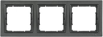 IEK РУ-3-БА Рамка трехместная квадратная BOLERO Q1 антрацит EMB32-K95-Q1