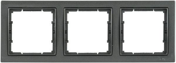 IEK РУ-3-БА Рамка трехместная квадратная BOLERO Q1 антрацит EMB32-K95-Q1
