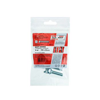 Tech-Krep Винт DIN965 с потайной головкой оцинк. M8х30 (8 шт) - пакет 112243