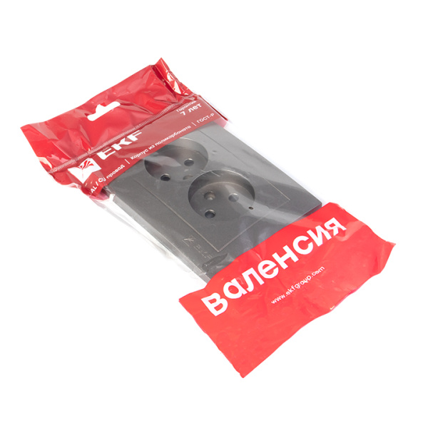 Купить EKF PROxima Валенсия лицевая панель розетка 2-местной б/з 10А графит с защ. штор.