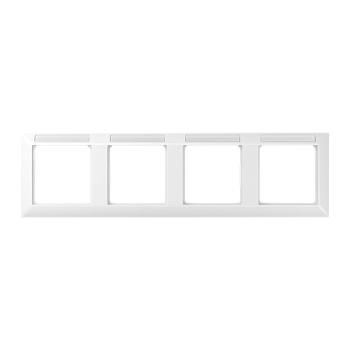 JUNG Рамка 4-кратная горизонтальная с полем для надписи белая AS5840BFINAWW