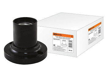 TDM Патрон карболитовый потолочный, Е27, черный, прямой, Б/Н SQ0335-0016