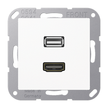 JUNG Мультимедиа разъём, белый MAA1163WW