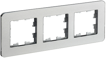 IEK BRITE DECOR Алюминий металл. скругл.угол Рамка 3-м РУ-3-1-Бр RE