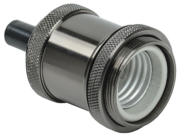 IEK Патрон подвесной E27 RETRO черный