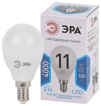 ЭРА LED P45-11W-840-E14 (диод, шар, 11Вт, нейтр, E14)