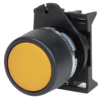 DKC Кнопка плоская прозрачная без  фиксации, желтая