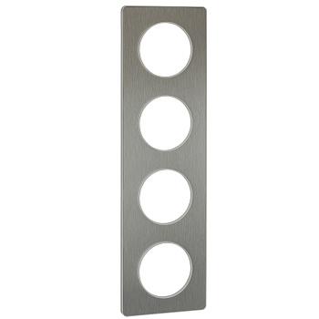 SE Odace Полированный алюминий/Бел Рамка 4-ая S52P808J