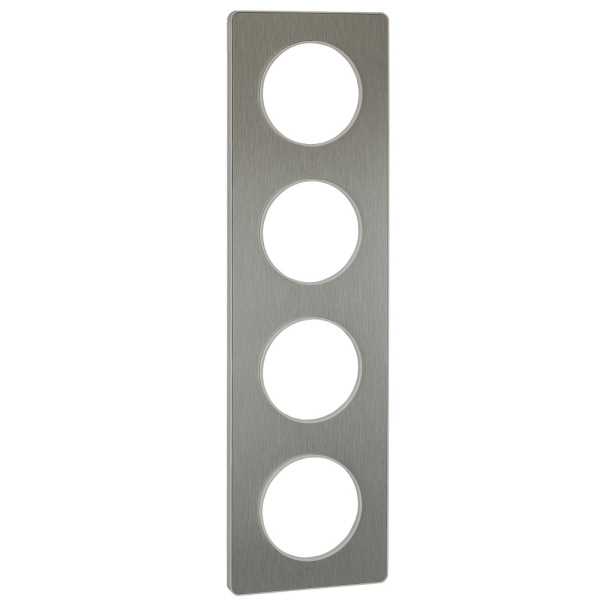 SE Odace Полированный алюминий/Бел Рамка 4-ая S52P808J