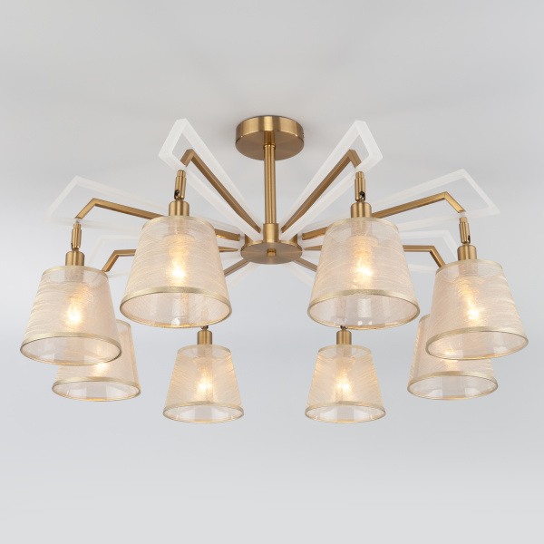 Eurosvet Потолочная люстра с поворотными рожками 60082/8 золотая бронза 00000086127