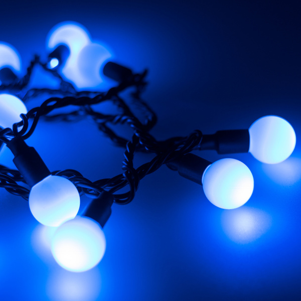 Купить Arlight Светодиодная гирлянда ARD-BALL-CLASSIC-D23-10000-BLACK-80LED BLUE (230V, 3.5W) (Ardecoled, IP65) 025600