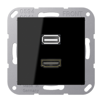 JUNG Мультимедиа разъём, чёрный MAA1163SW