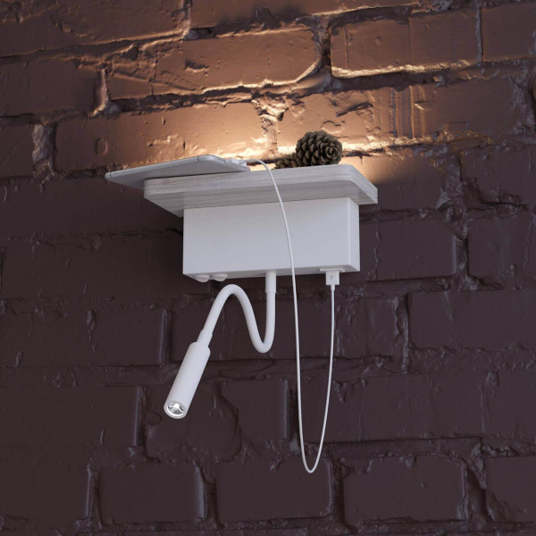 Купить Odeon Light 3869/8WL ODL19 154 Настенный светильник LED 8W 560Лм 3000К WOODY дерево седой дуб с белым/дерево