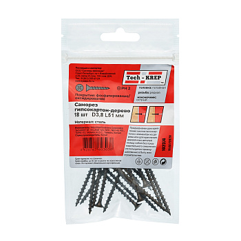 Tech-Krep Саморез ШСГД 3,8х51 (18 шт) - пакет 102374