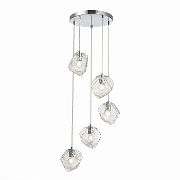 ST LUCE  SL1175.103.05 Светильник подвесной хром/прозрачный E14 5*40W ST LUCE  SL1175.103.05 Светильник подвесной хром/прозрачный E14 5*40W
