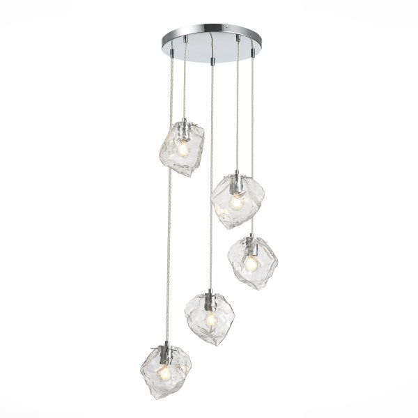 ST LUCE  SL1175.103.05 Светильник подвесной хром/прозрачный E14 5*40W ST LUCE  SL1175.103.05 Светильник подвесной хром/прозрачный E14 5*40W