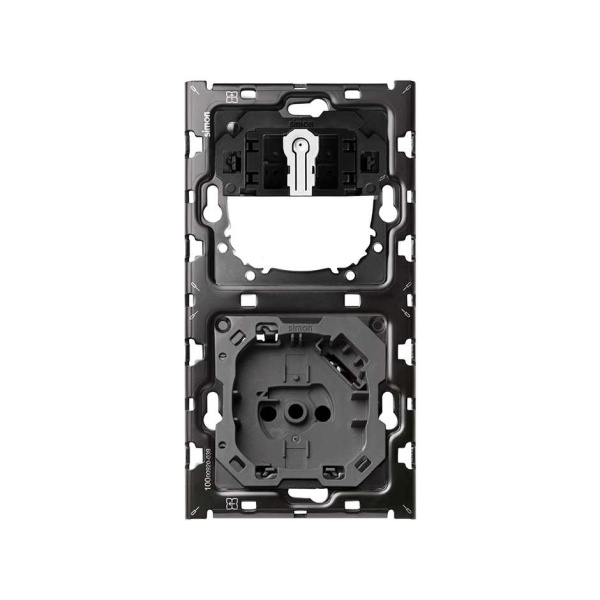 Simon 100 Кит 2 поста механизм 1 розетка Schuko с з/у USB SC 2.1А + 1 переключатель (проходной) + суппорт 10010216-039
