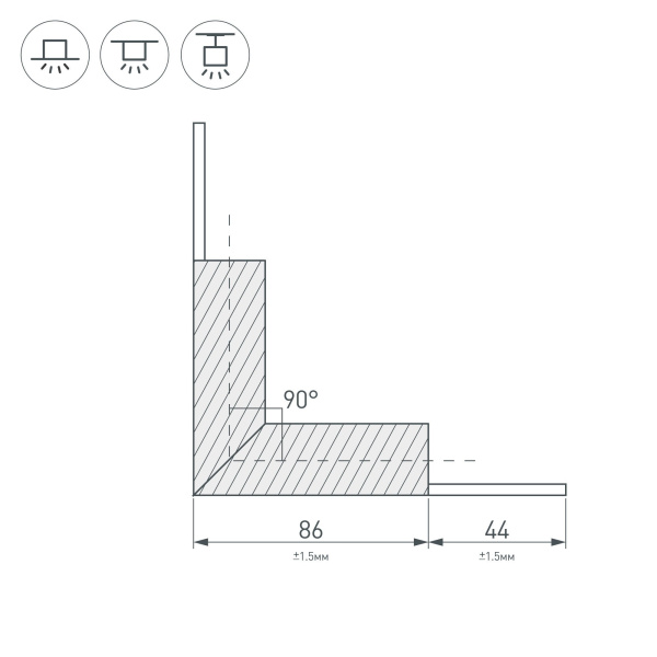 Купить Arlight Угол PLS-LOCK-H25-L90W внешний (с экраном MAT-L) (Металл) 026134