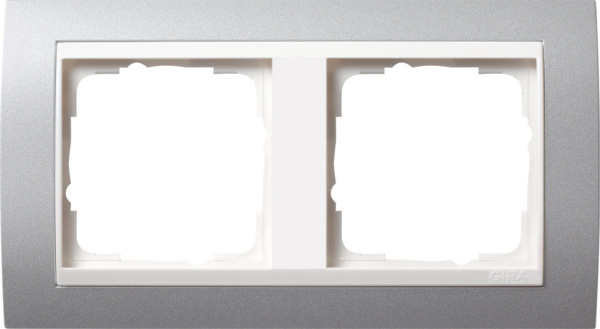 Gira Event Алюминий/Бел.глянц. Рамка 2-ая 0212326