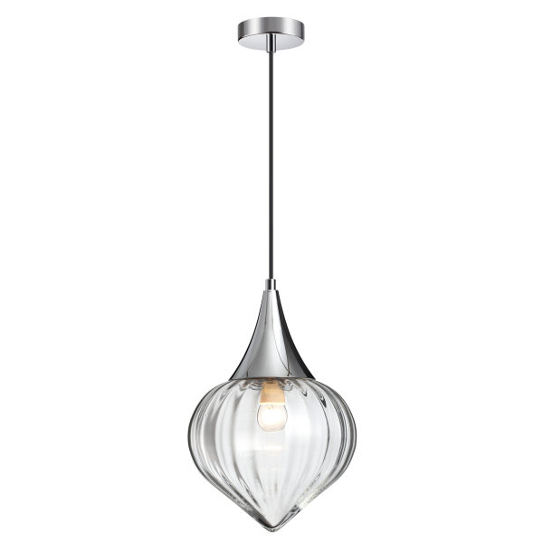 Купить Odeon Light 4949/1 PENDANT ODL22 241 хром/прозрачный/стекло Подвес E27 1*60W KESTA