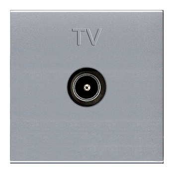 ABB NIE Zenit Серебро Мех ТВ розетки, простой, 2-модульный 2CLA225070N1301