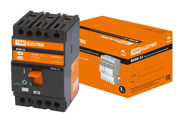 TDM Выключатель автоматический 3P 100A 25кА ВА88-32 SQ0707-0008