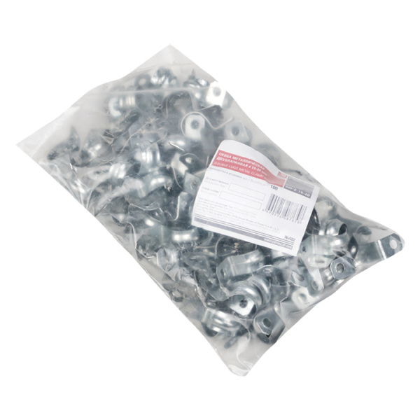 Купить EKF PROxima Скоба металлическая двухлапковая d 19-20мм. (100шт.)