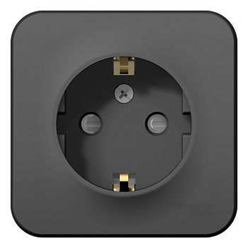 Systeme Electric Blanca наруж Антрацит Розетка с/з со шторками, 16А, 250В