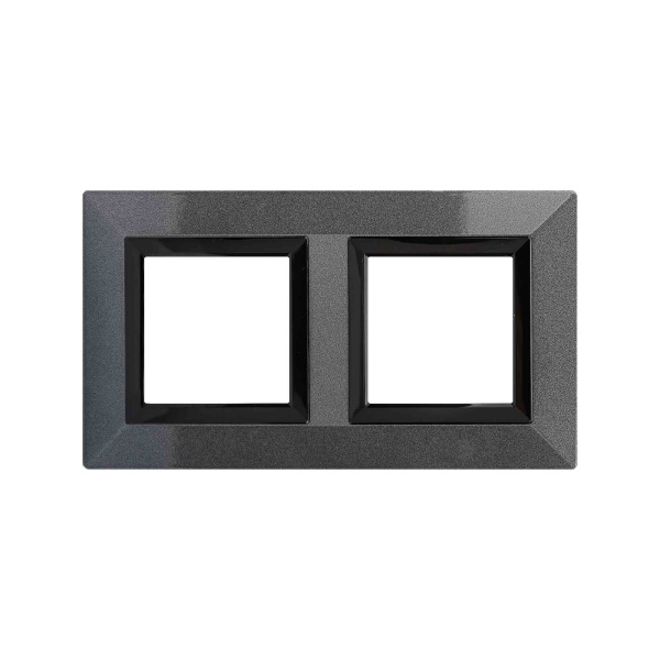 DKC Рамка из металла, "Avanti", темно-серая, 2 поста (4 мод.)