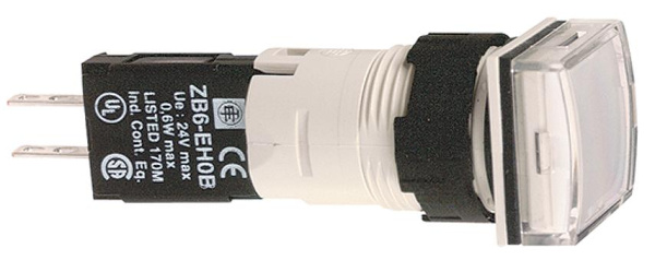 Купить SE XB6 Лампа сигнальная 12-24V 16мм белая квадратная XB6CV1BB