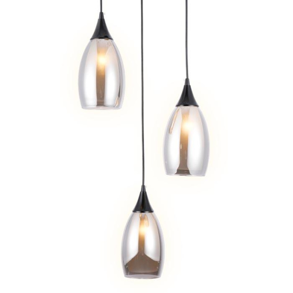 Купить Ambrella Подвесной светильник TR3550/3 BK/SM черный/дымчатый E14 max 40W 370*130*1000