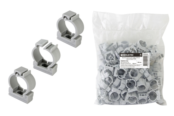 TDM Крепеж-клипса для трубы D20 мм с фиксатором SQ0405-0102