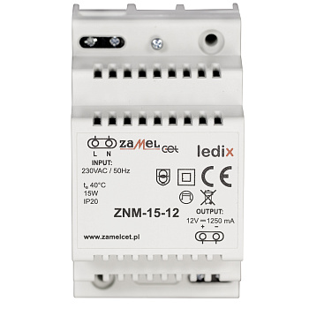 Zamel Блок питания LED 12V DC 15W на DIN-рейку ZNM-15-12