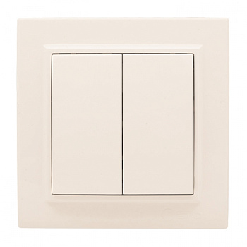 EKF Basic Минск Бежевый Выключатель 2-кл, 10А, СП