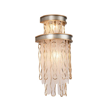 Favourite Classic настенный светильник каркас цвета французского серебра с золотой окантовкой, декоративные элементы из металла золотого цвета, подвес 2696-2W