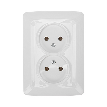 DEA Розетка 2-ая б/з с/у 10А  Бел KRANZ KR-78-0217