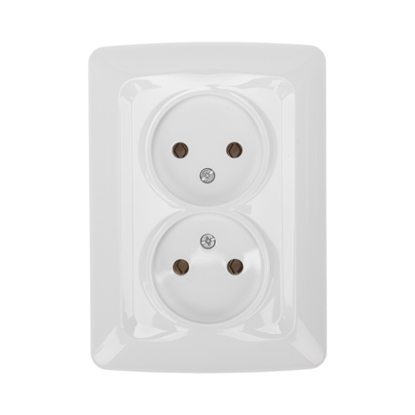 DEA Розетка 2-ая б/з с/у 10А  Бел KRANZ KR-78-0217