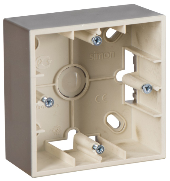 Simon 15 Шампань Коробка 1-ая для наружного монтажа 1590751-034