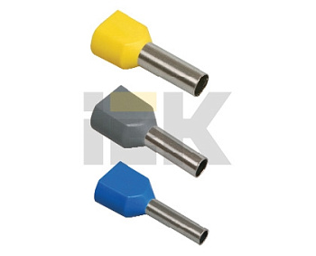 IEK Наконечник-гильза НГИ2 2,5-12 с изолированным фланцем (синий) (поштучно)