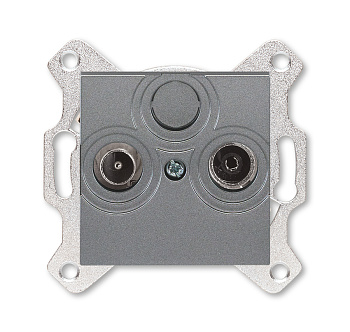 ABB EPJ Levit сталь / дымчатый чёрный Розетка TV-R, оконечная, сталь 2CHH083503A6069