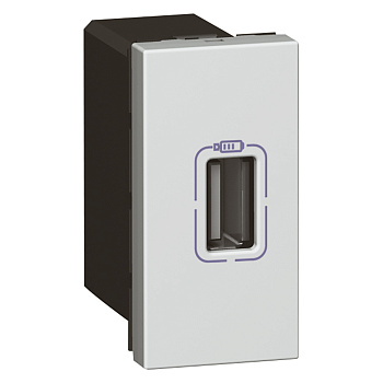 Legrand Mosaic Белая USB роз. д/зарядки одинар. 079391