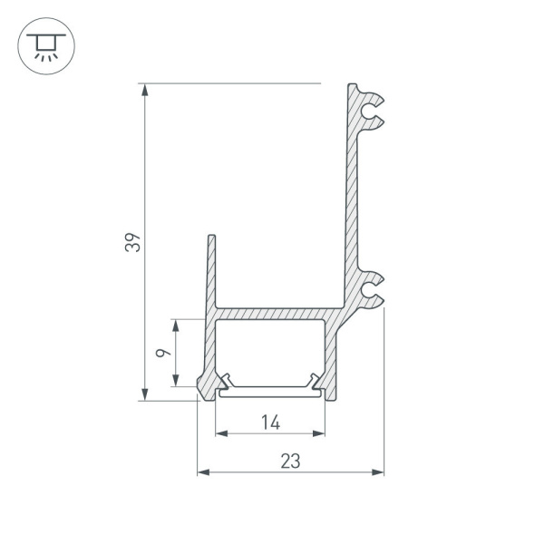 Купить Arlight Профиль ALM-EDGE-16-2000 ANOD (Алюминий) 026715