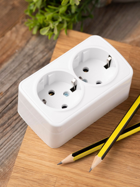 Купить EKF Basic Минск Белый Розетка 2-ая, с/з, 16А, ОП