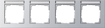 Gira E2 Алюминий Рамка 4-ая горизонтальная с полем для надписи 109425