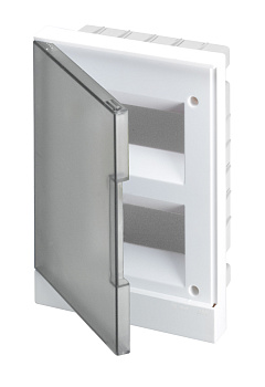 ABB Basic E Бокс в нишу 16М серая прозрачная дверь (c клеммами) 1SZR004002A1205