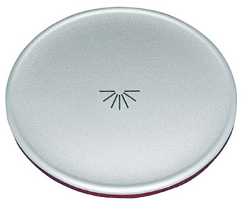 ABB Tacto Клавиша для 1-клавишных выключателей/переключателей/кнопок с символом "СВЕТ" и линзой круговой подсветки, серебро 5504.4 PL