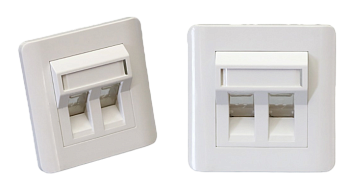 SPL Рамка 80x80 мм, для 2 модулей Keystone, с суппортом 500021